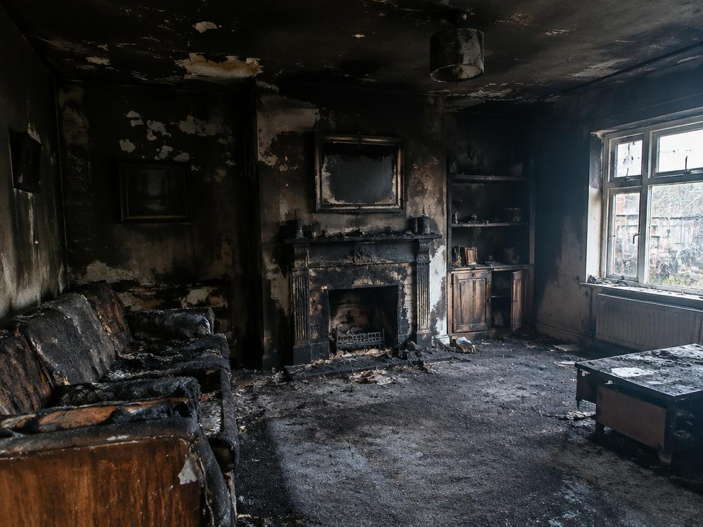Fire damage restoration, before