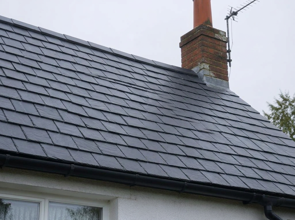 Roof moss removal, after