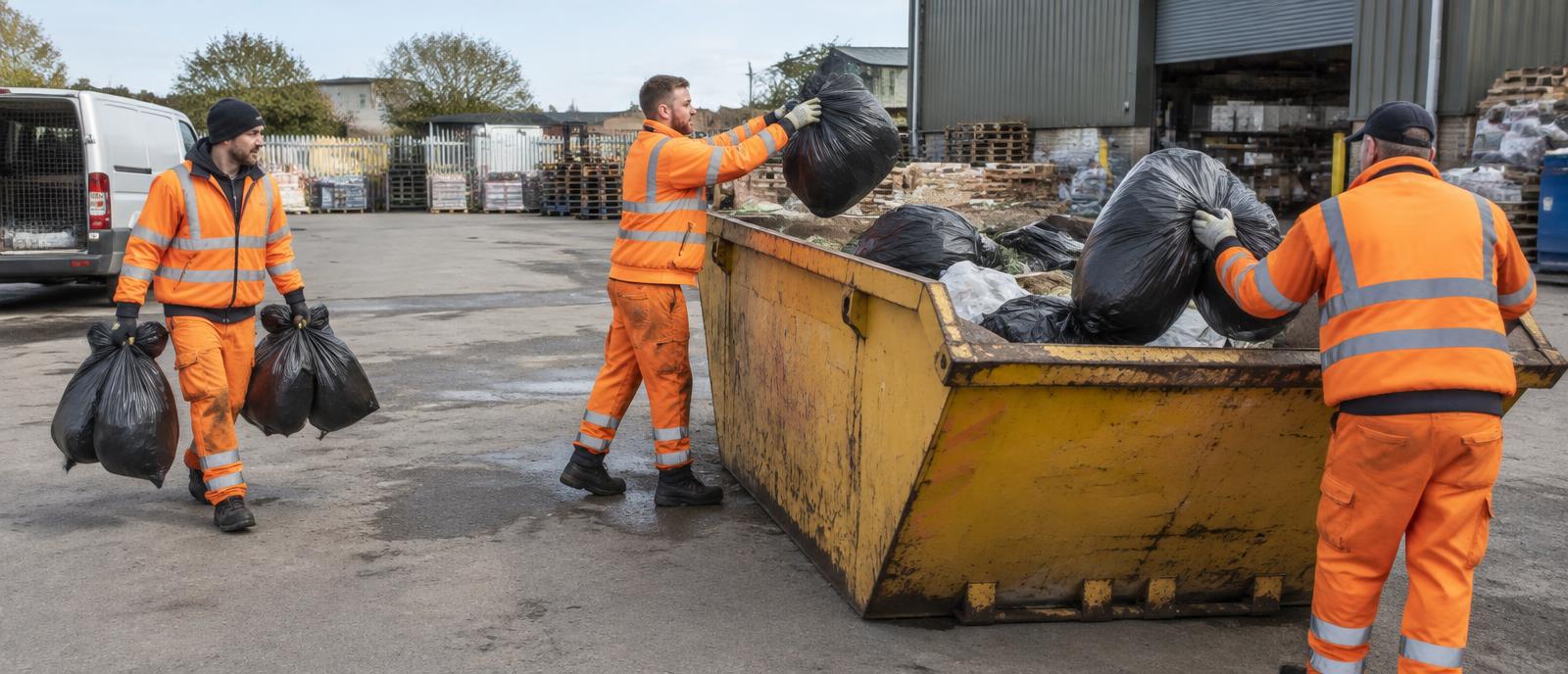 waste removal in progress
